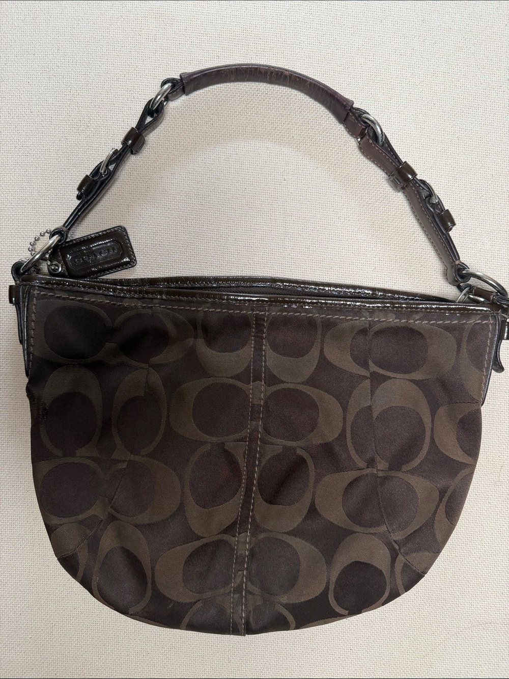 Coach Brown Signature Canvas Shoulder Bag